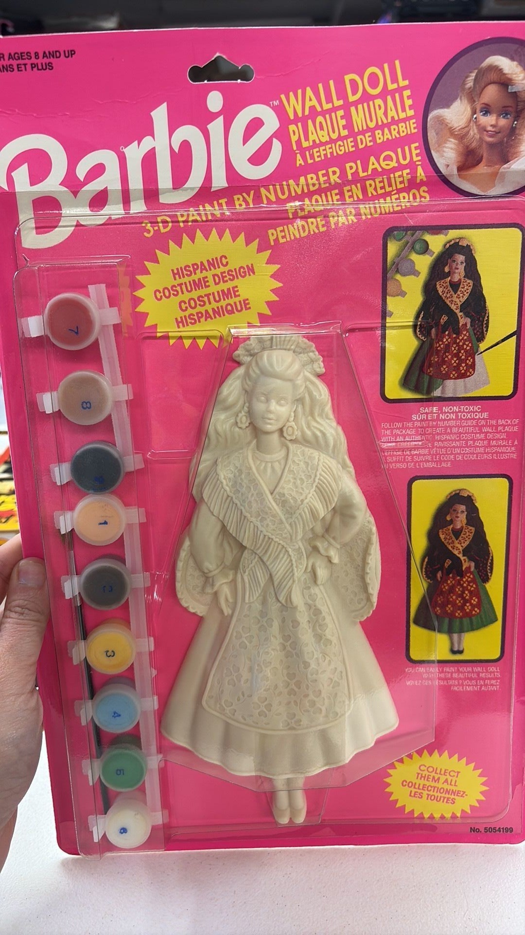 S3- 1994 Barbie Wall Doll 3-D Paint by Number Plaque kit Sealed