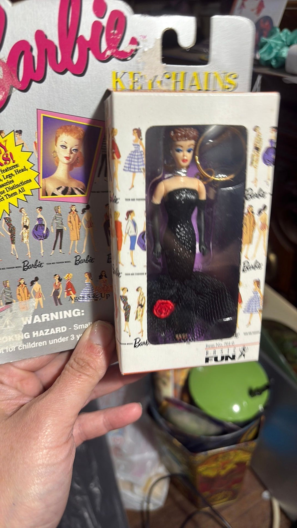PR2 - Mattel BARBIE Brunette Solo In The Spotlight Keychain NIB 1996 Vintage