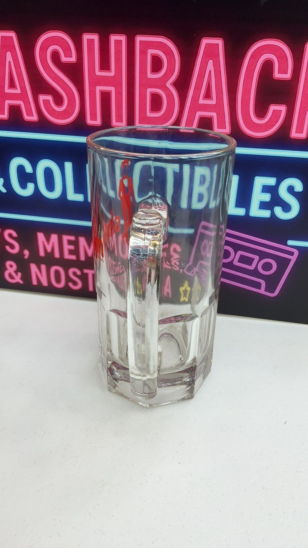11C- Vintage Slim Jim 32 oz Quart Glass Beer Mug 70s