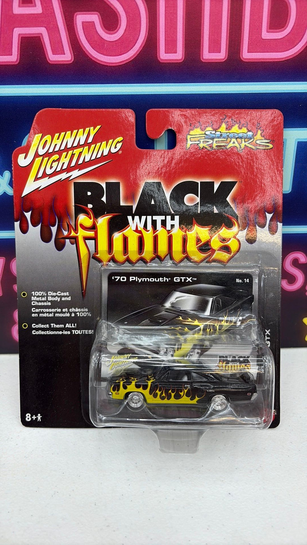 Johnny Lightning – ’70 Plymouth® GTX™ - Street Freaks Black with Flames
