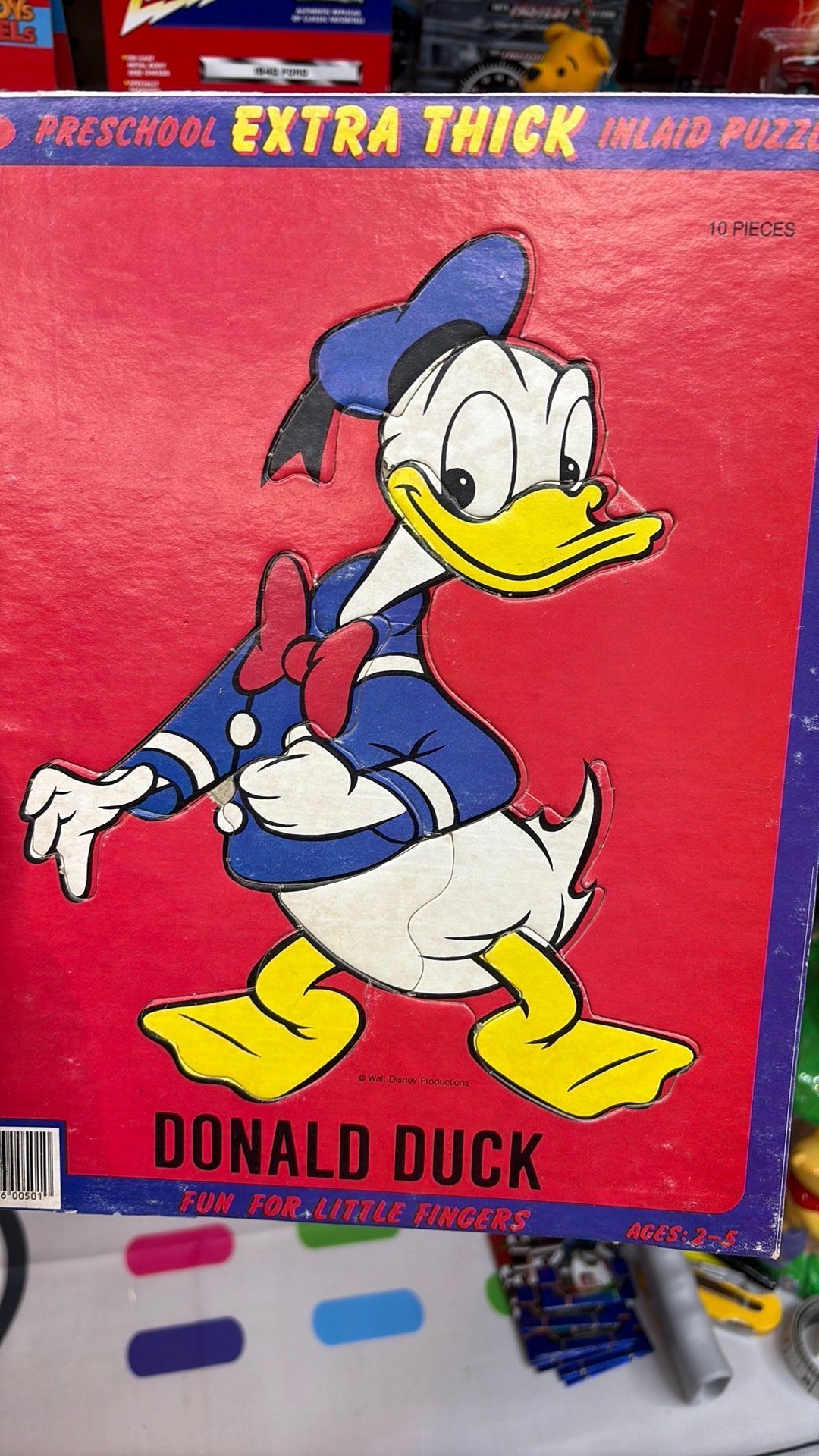 Vintage JAYMAR Extra Thick Donald Duck Puzzle - 10 pieces