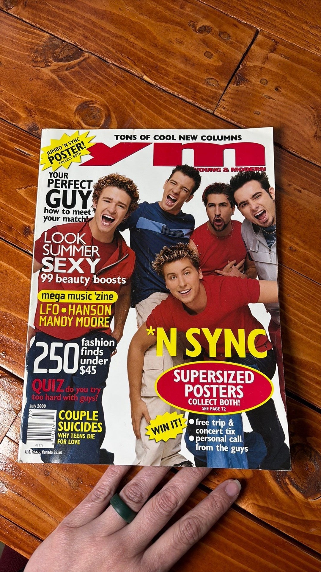 B3- 2000 JULY YOUNG & MODERN YM MAGAZINE - 'NSYNC COVER - JUSTIN TIMBERLAKE - NO POSTERS