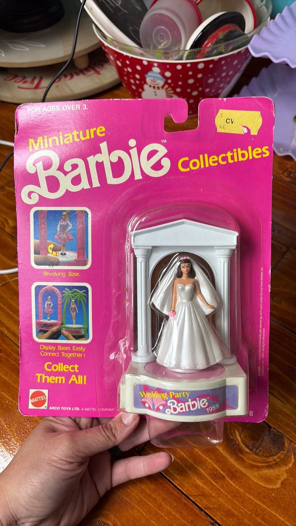 14B- 1989 Miniature Barbie Collectibles Wedding Party Barbie Bride 1959 #7478 1989