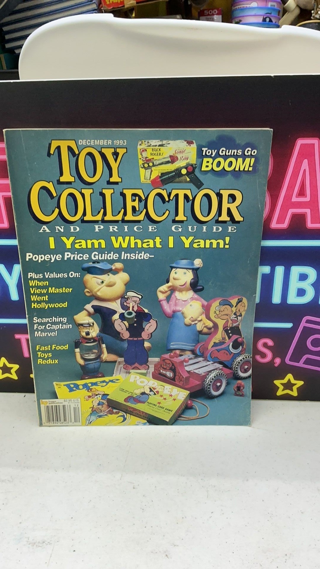 B3- Toy Collector and Price Guide December 1993 Popeye Toy Guns Go BOOM Krause