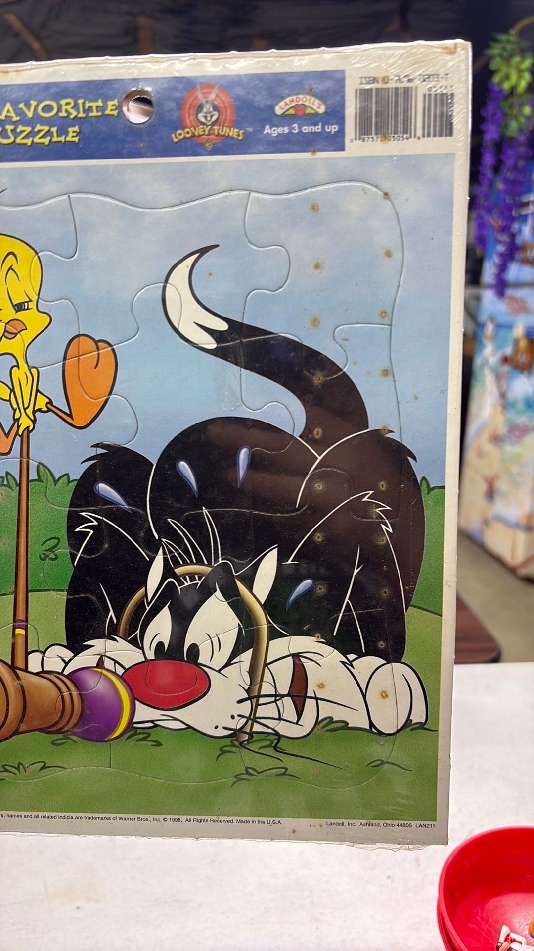 4B- Vintage 1998 Looney Tunes Frame Tray Puzzle Tweety Bird Sylvester Sealed New