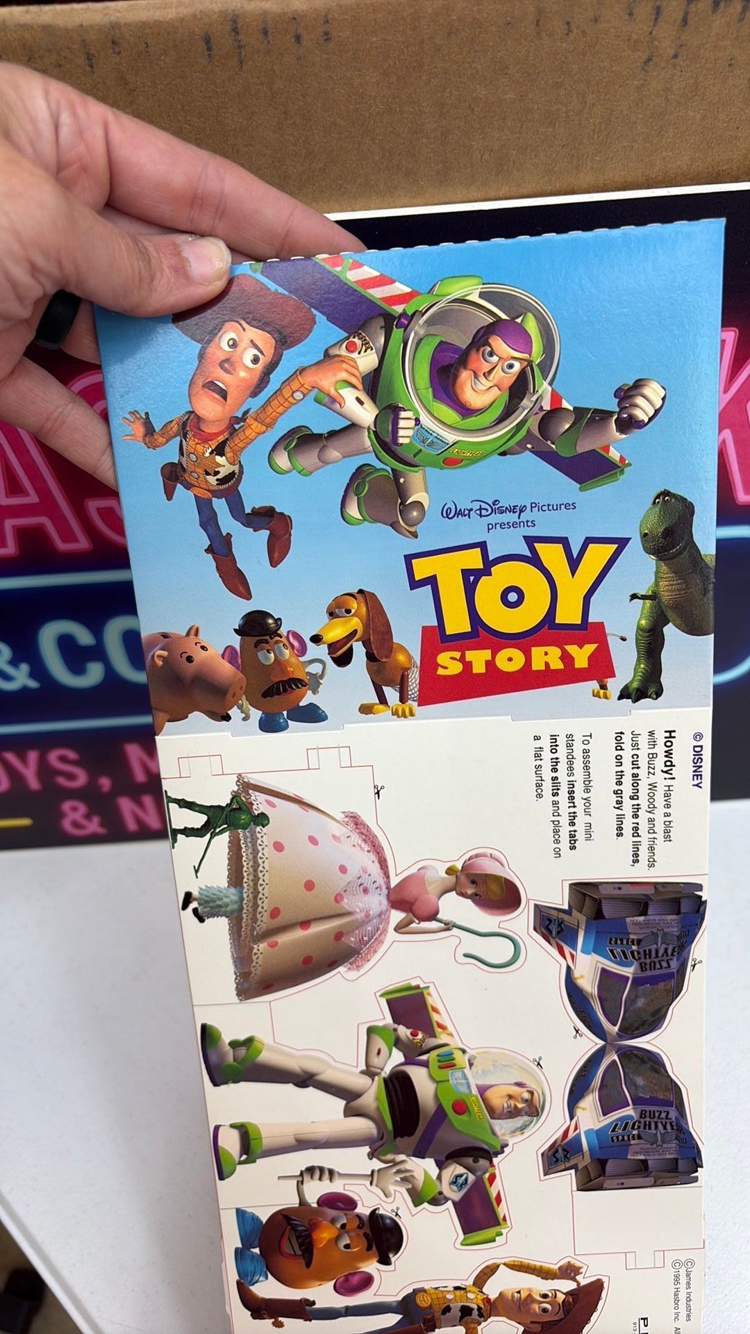 2D- Rare Vintage 1995 Toy Story Movie Theater Popcorn Tray Disney Pixar Buzz Woody