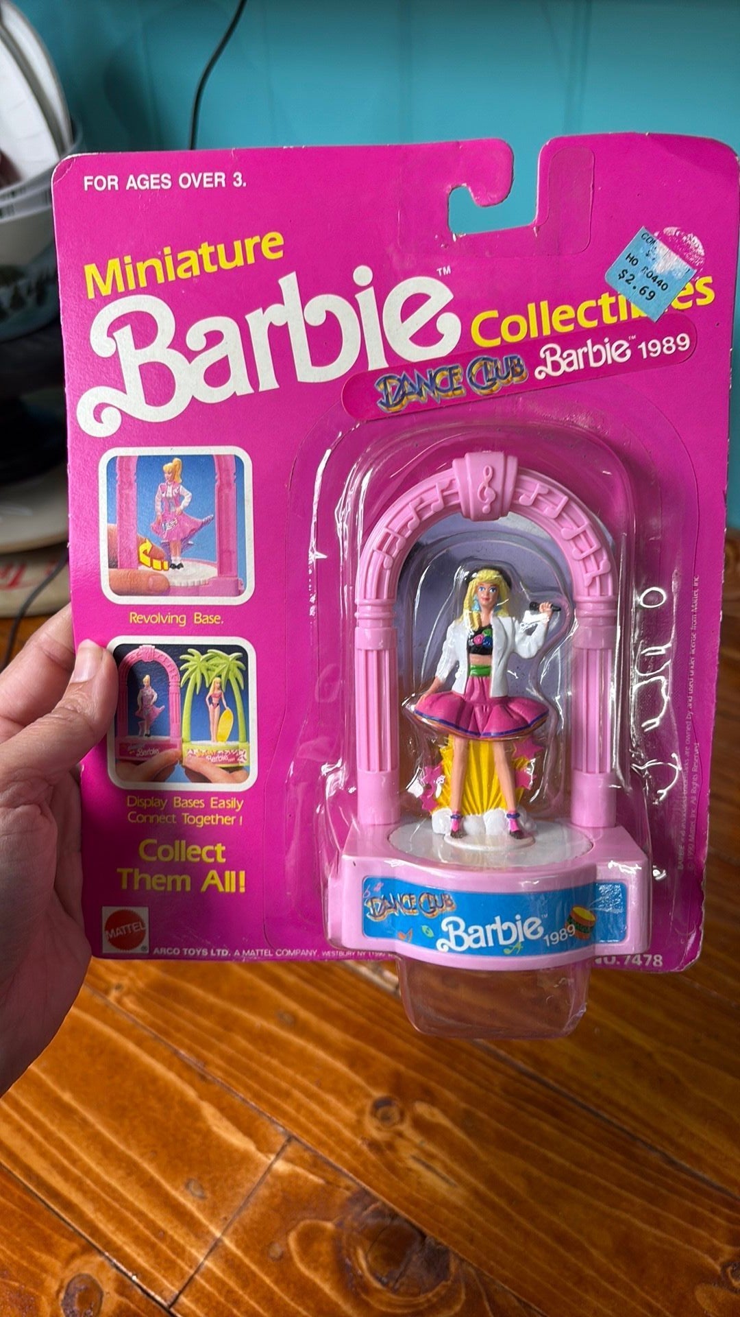 14B- Miniature Barbie Collectibles Dance Club Barbie 1989 Mini Figure Sealed 7478