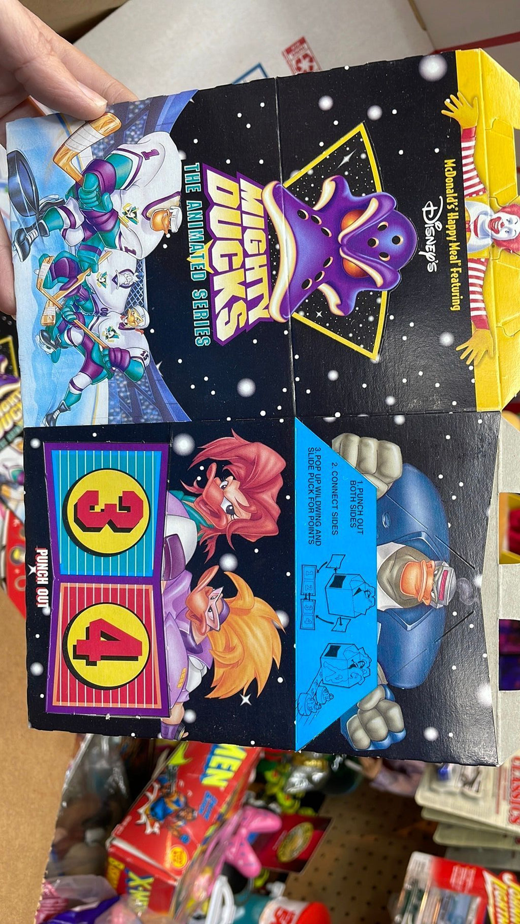 2C - Mighty Ducks-Animated Series McDonald's Happy Meal Box 1996