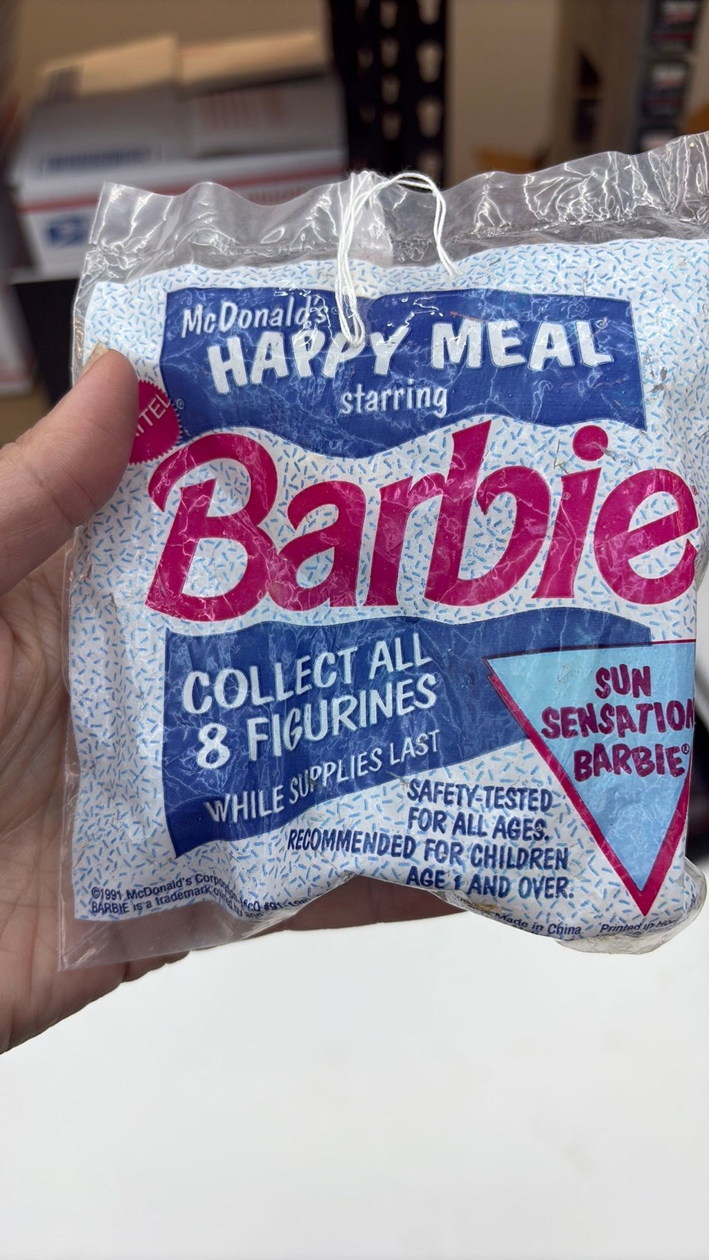 9D- Sun Sensation Barbie Figurine McDonalds Happy Meal Toy Vintage 1991