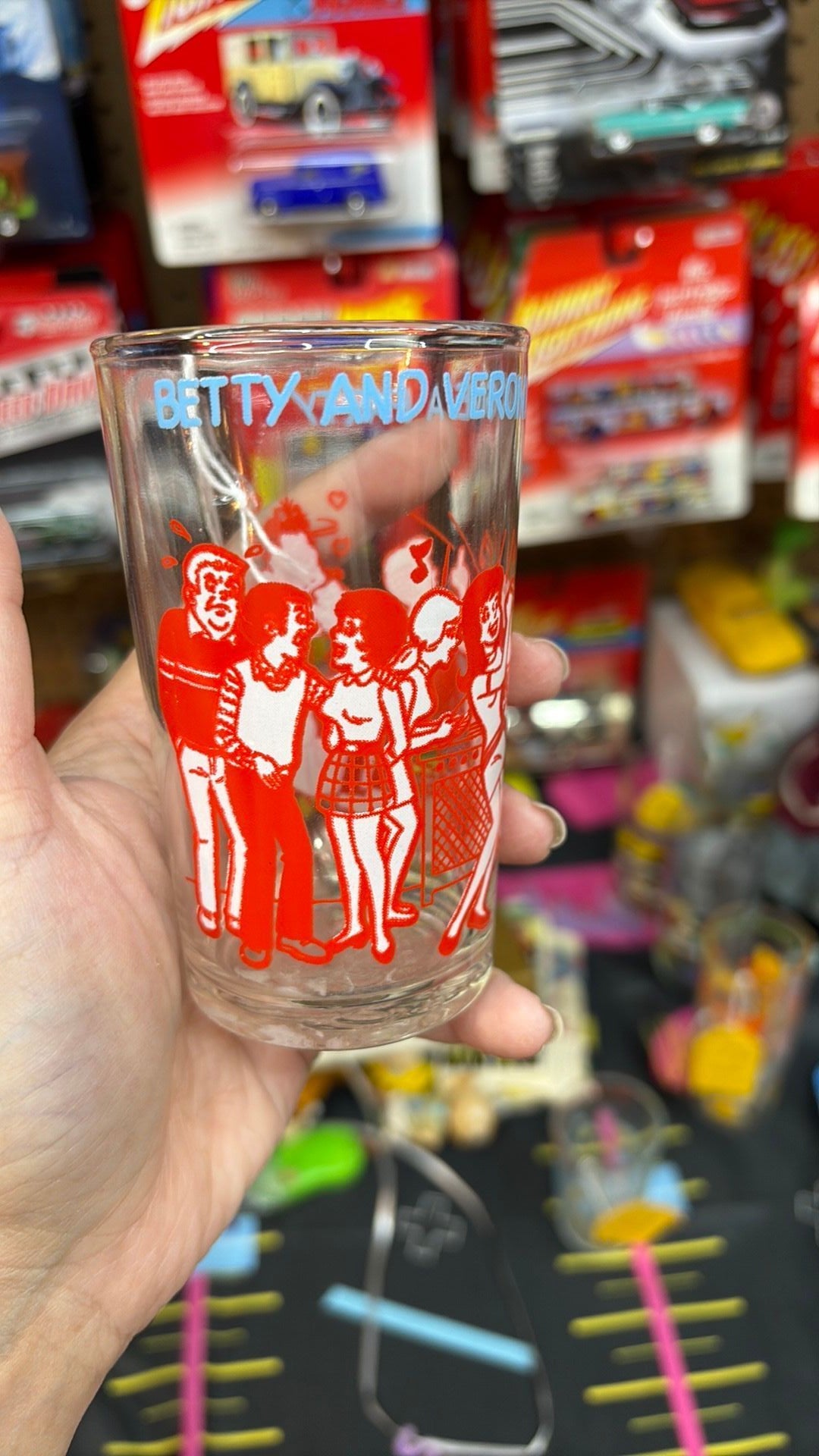 Vintage Archie's Comics 1973 Jelly Juice  Glass "Betty & Veronica Give a Party"