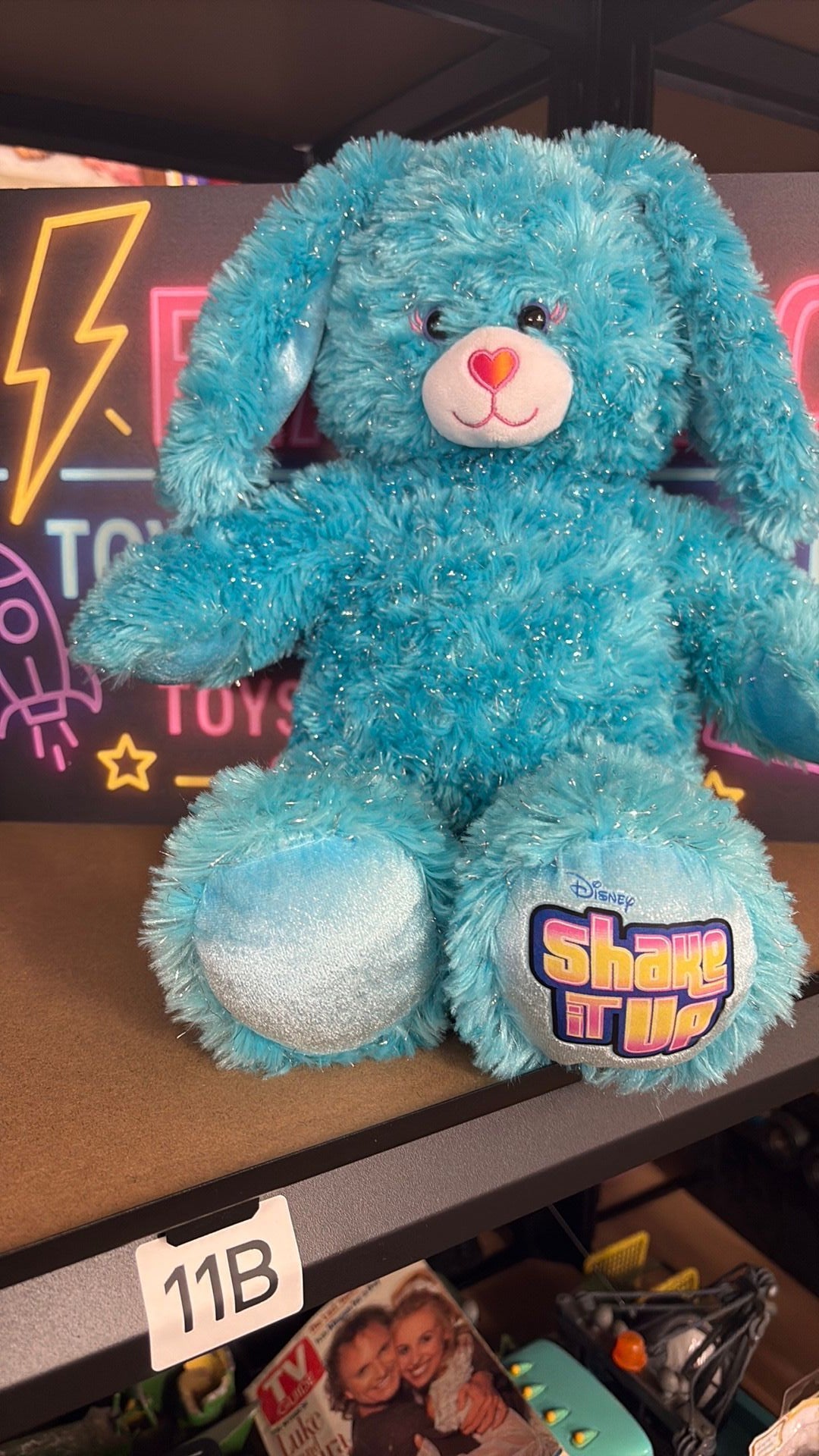P3- Build A Bear BAB Disney Shake It Up Blue Silver Sparkle Easter Bunny Rabbit