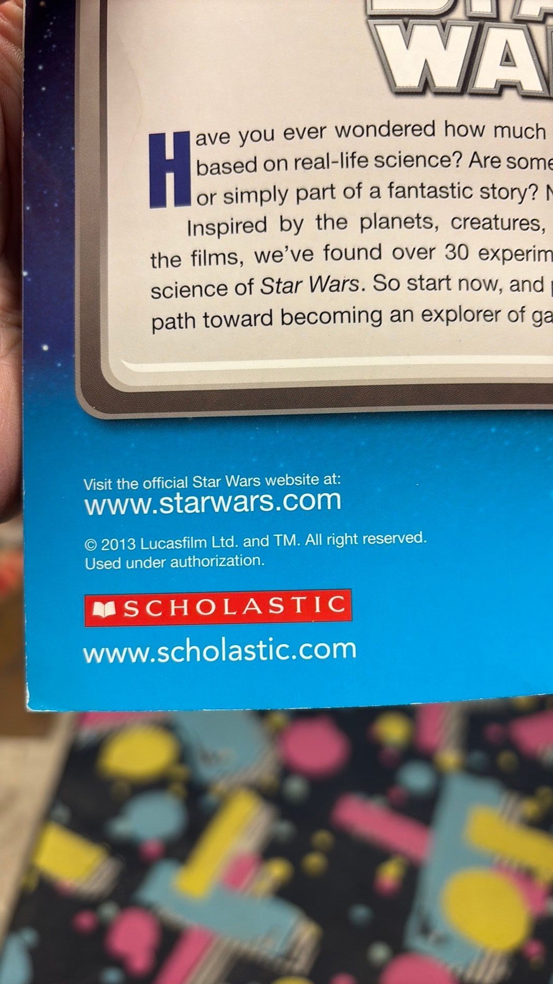 B4- Scholastic STAR WARS: SCIENCE FAIR BOOK (Paperback) ~ Over 30 Experiments