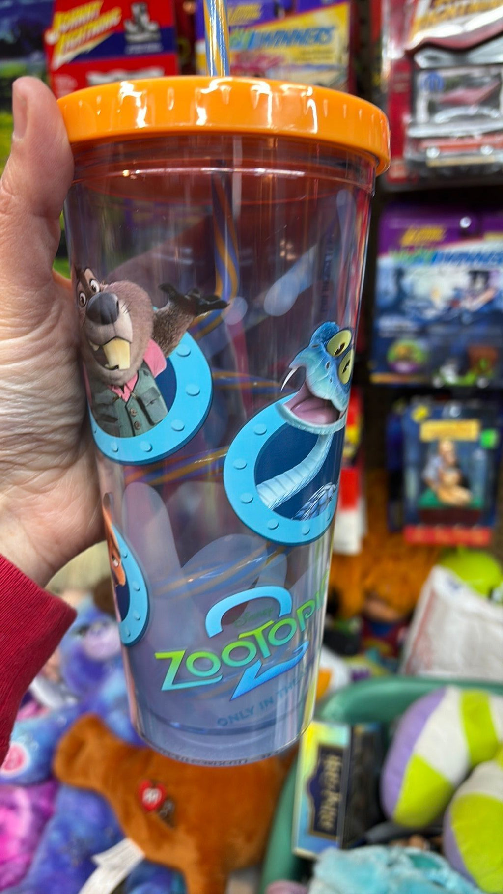 Zootopia 2 Swirly Straw Clear Tumbler 2025 NEW Cinemark AMC - 3B