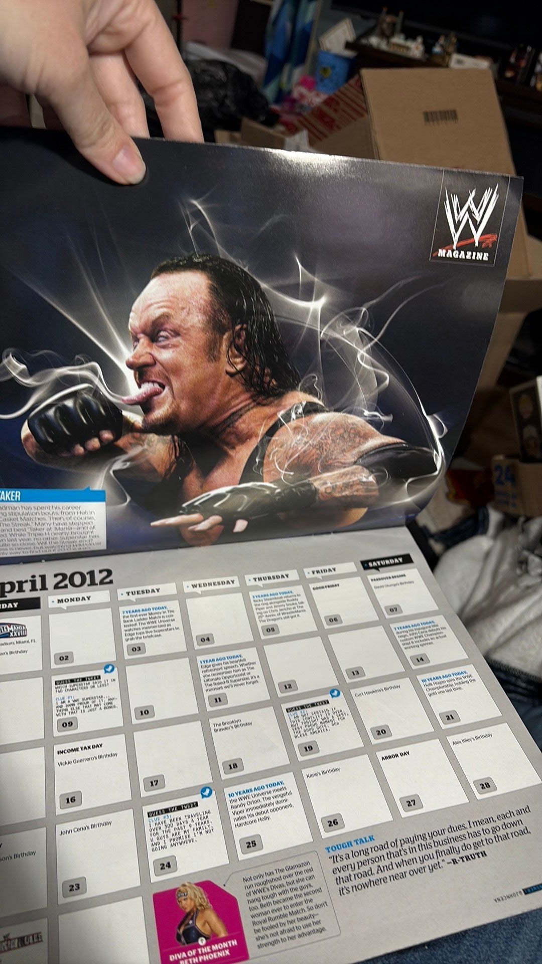 WWE Superstar Wrestling Calendar 2012 John Cena CM Punk Orton MIZ HHH