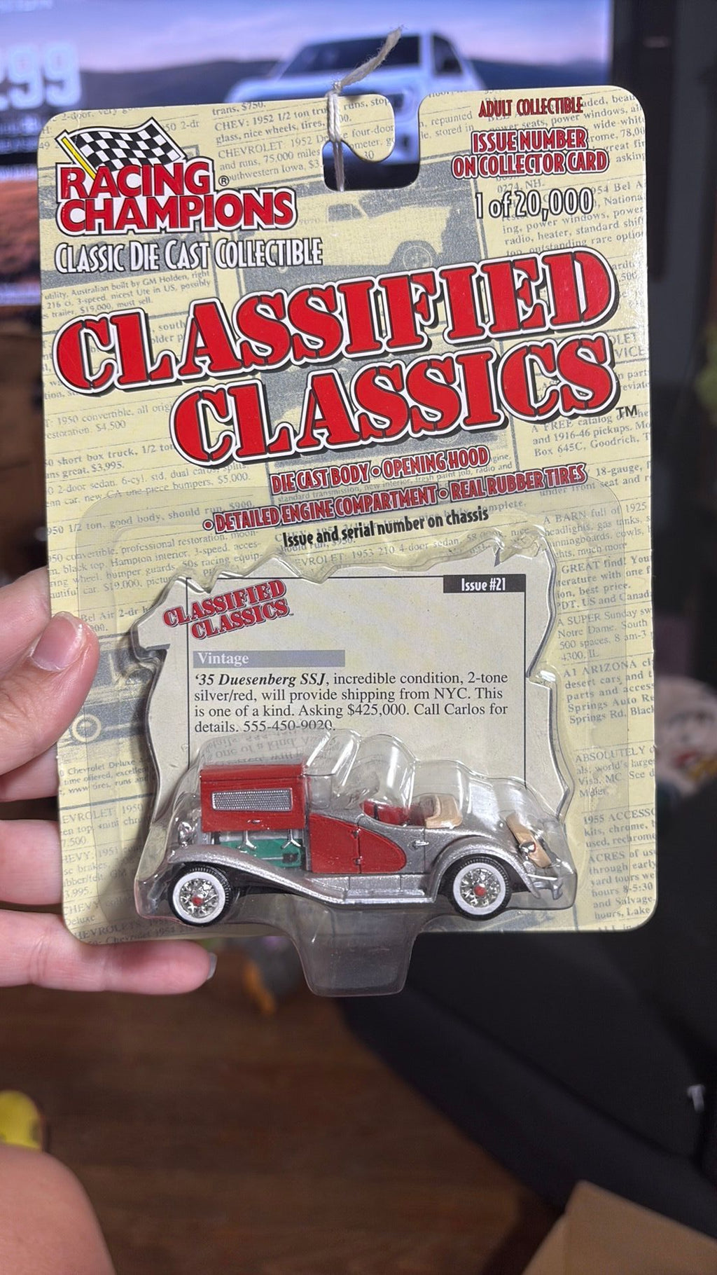 74 Racing Champions Classified Classics 35 Duesenberg SSJ Issue #21 New! 2000