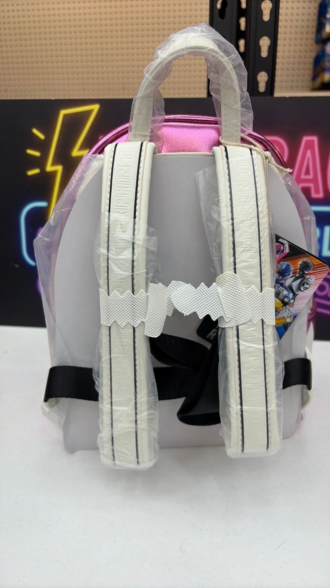 11A- NWT Power Rangers Pink Ranger Cosplay Loungefly Mini Backpack