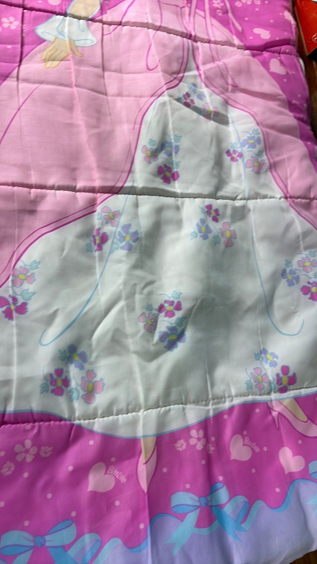 S3- Vintage 1997 Mattel Princess Barbie Children Sleeping Bag