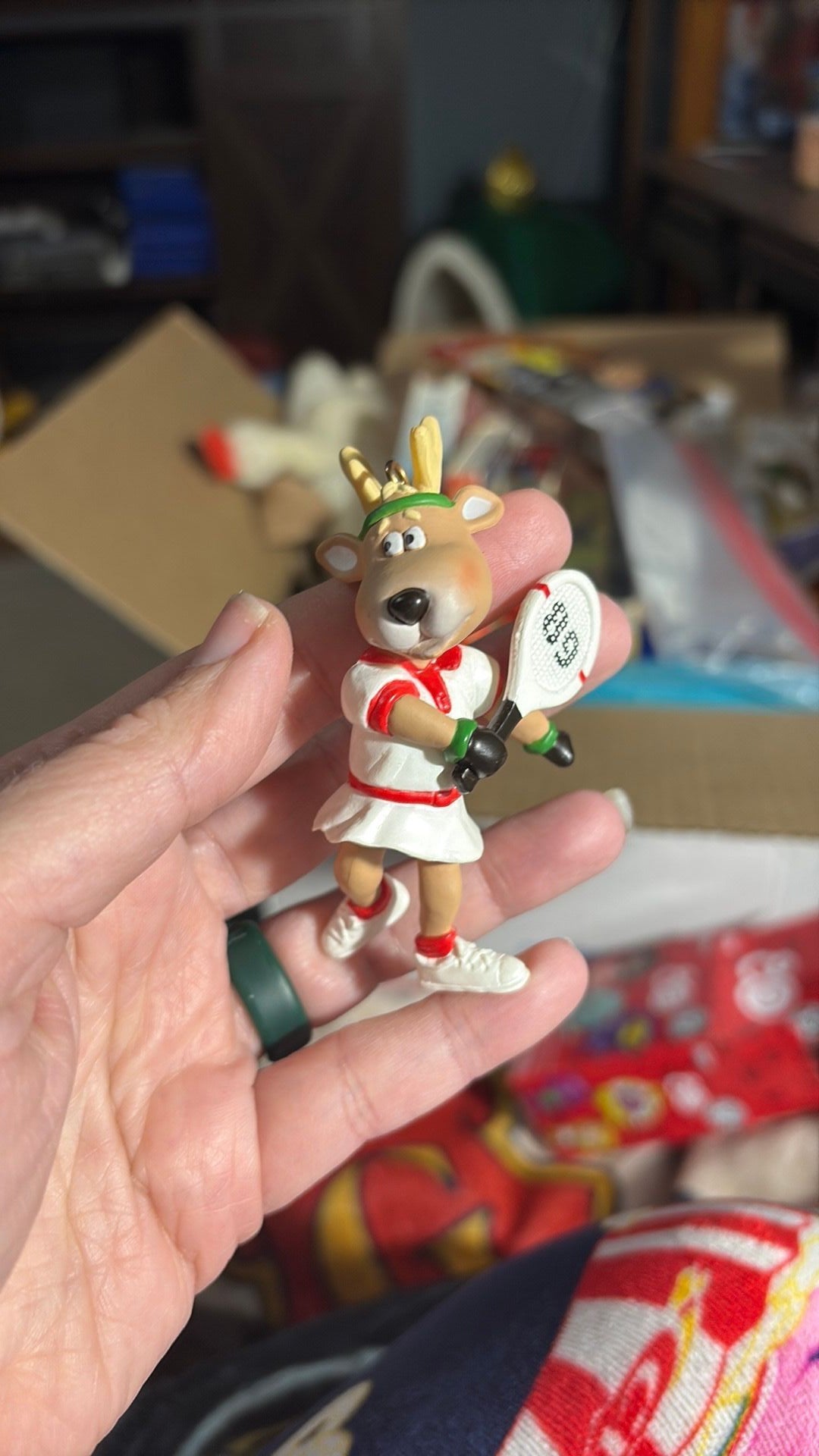 4E - Hallmark "Reindeer Champs Vixen" Tennis Ornament 1989