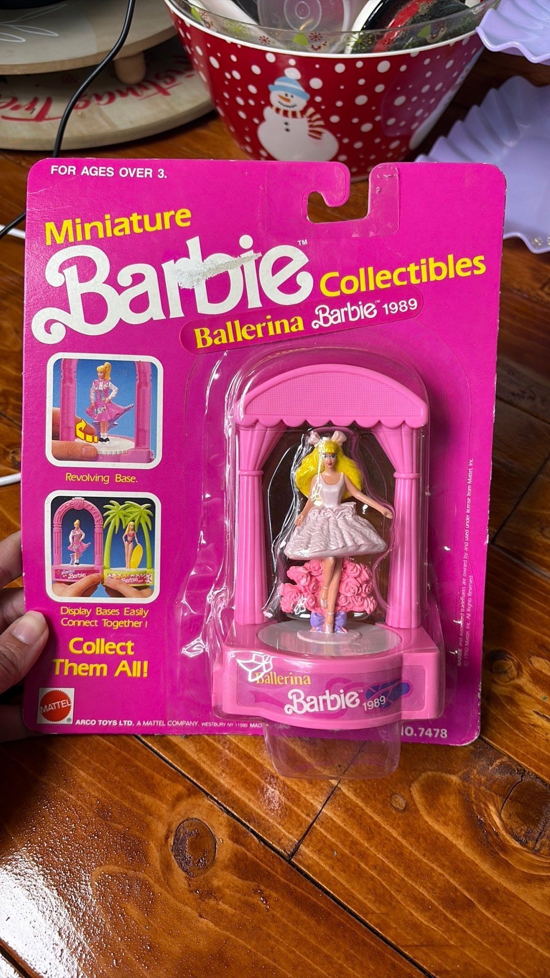14B- 1989 Mattel Miniature Barbie Collectibles Ballerina Barbie # 7478 NEW 1990