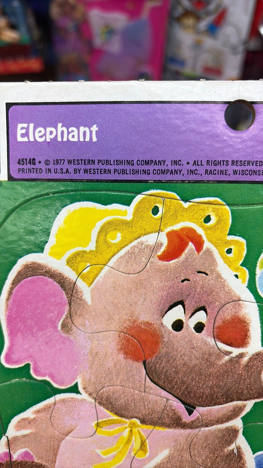 3C - Whitman Frame Tray Puzzle Circus Elephant & Clown 9 Pieces Vintage 1977