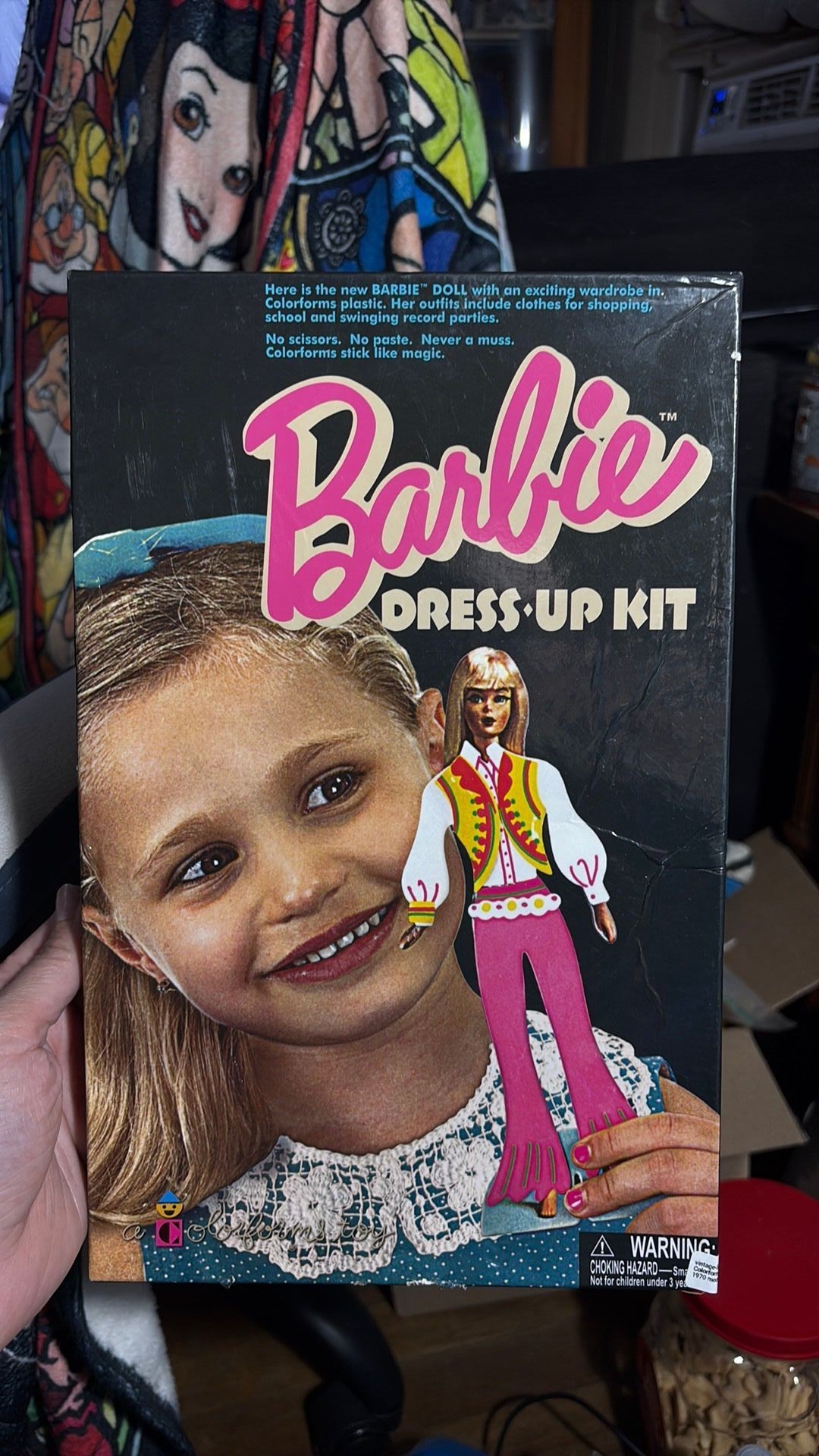 14B- Mattel Colorforms 2016 ReIssue of 1970's Barbie Dress Up Kit Paper Doll - read