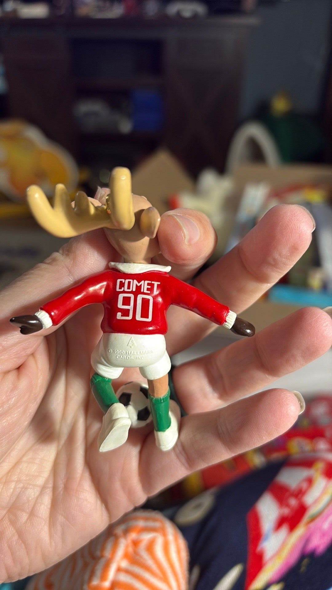 4E - Comet with Soccer Ball Reindeer Champs 1990 Hallmark Keepsake Christmas Ornament