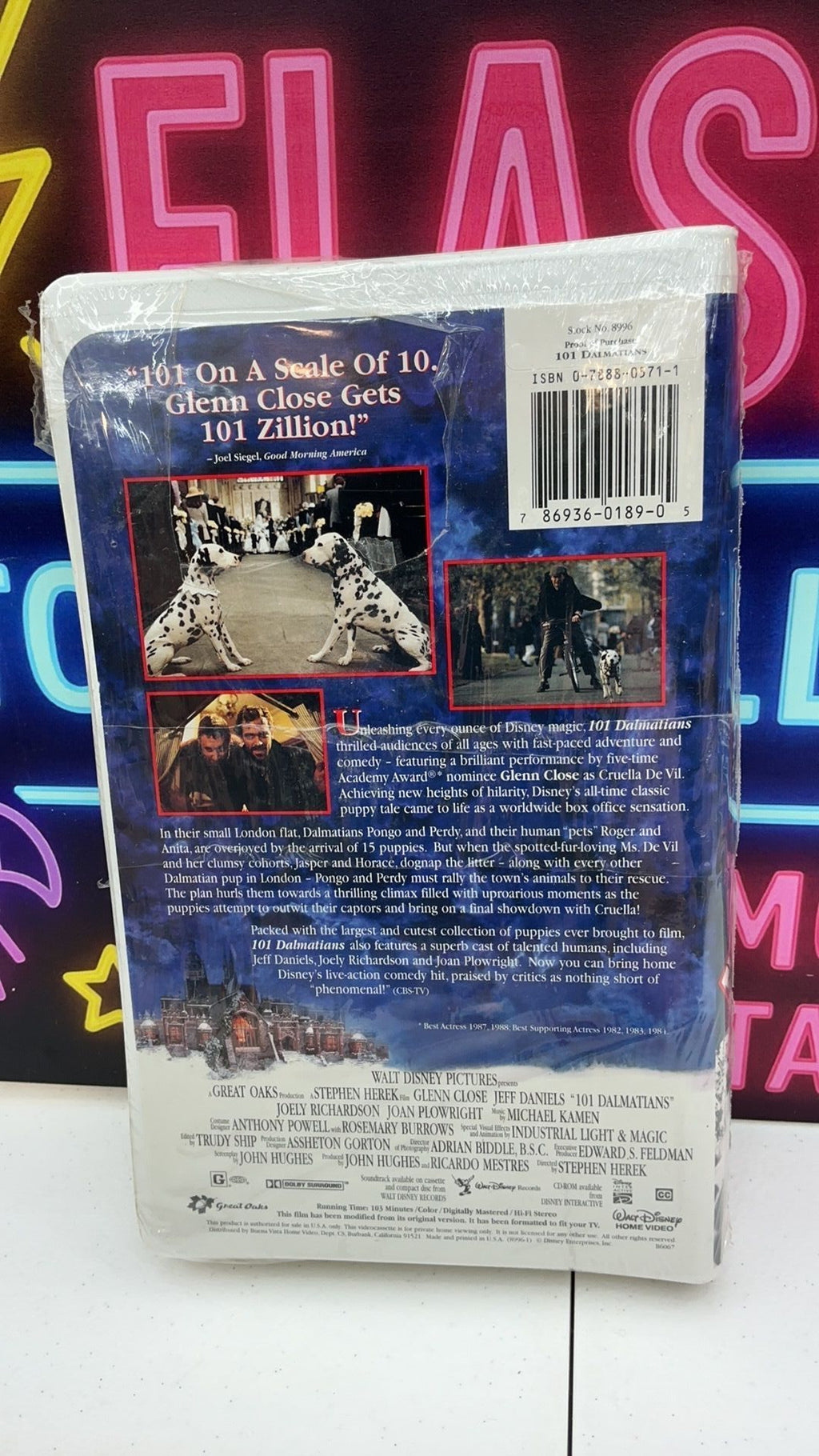 101 Dalmatians VHS video tape FACTORY SEALED live action Disney rewards sticker - PLASTIC RIPPED