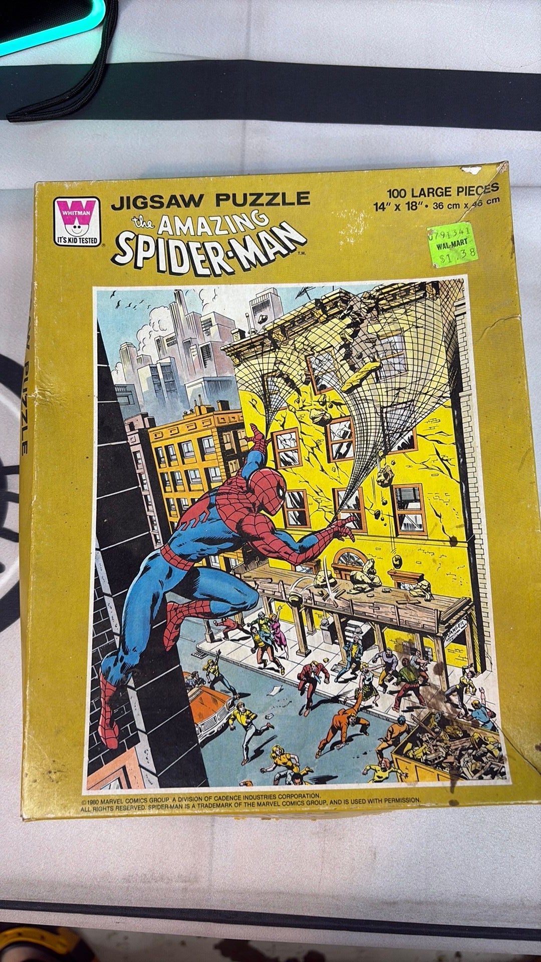 Amazing Spiderman Jig Saw Puzzle Vintage 1980 Whitman Complete 100 pcs 14" X 18"