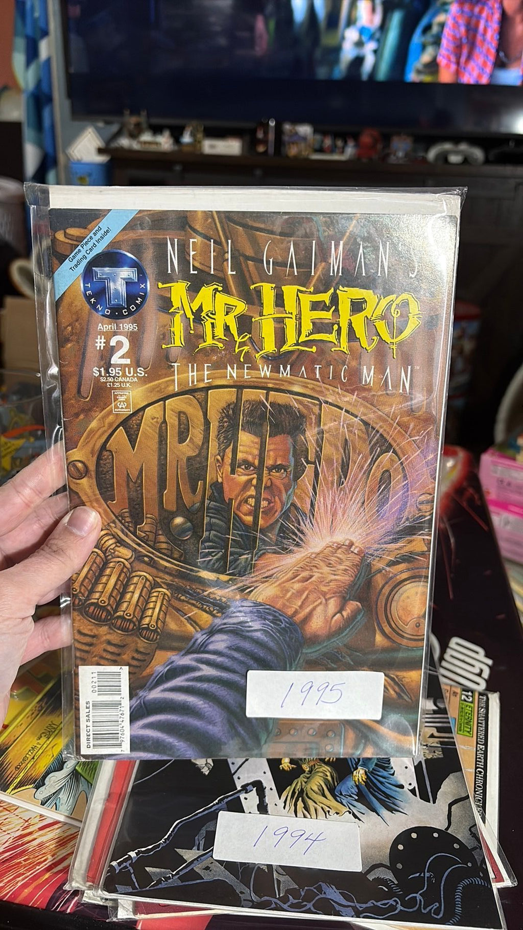 Neil Gaimans Mr Hero The Newmatic Man #2 Tekno Comics 1995 BAGGED BOARDED