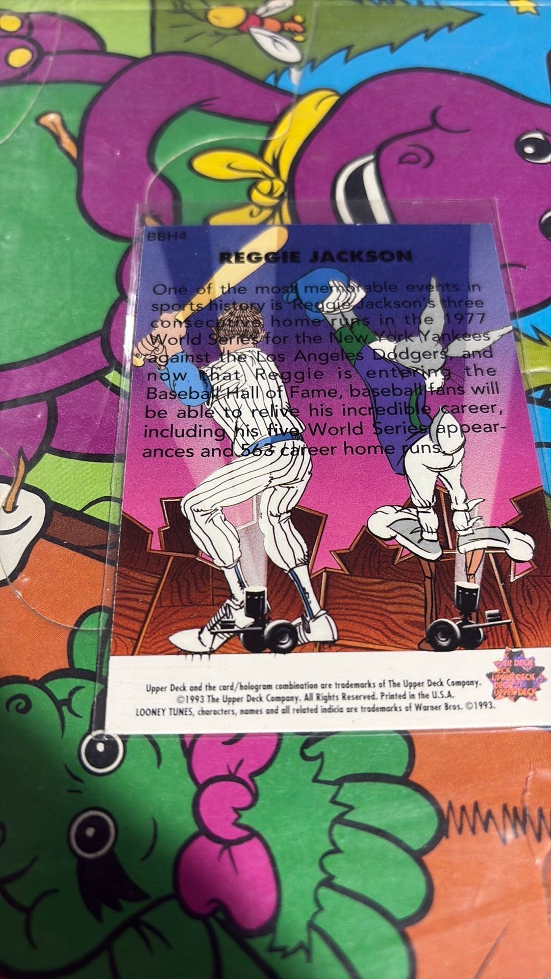 1B- Reggie Jackson 1993 Upper Deck Looney Tunes Bugs Bunny Hare #BBH4 Yankees
