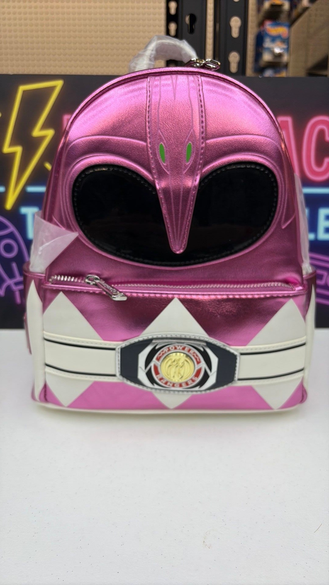 11A- NWT Power Rangers Pink Ranger Cosplay Loungefly Mini Backpack