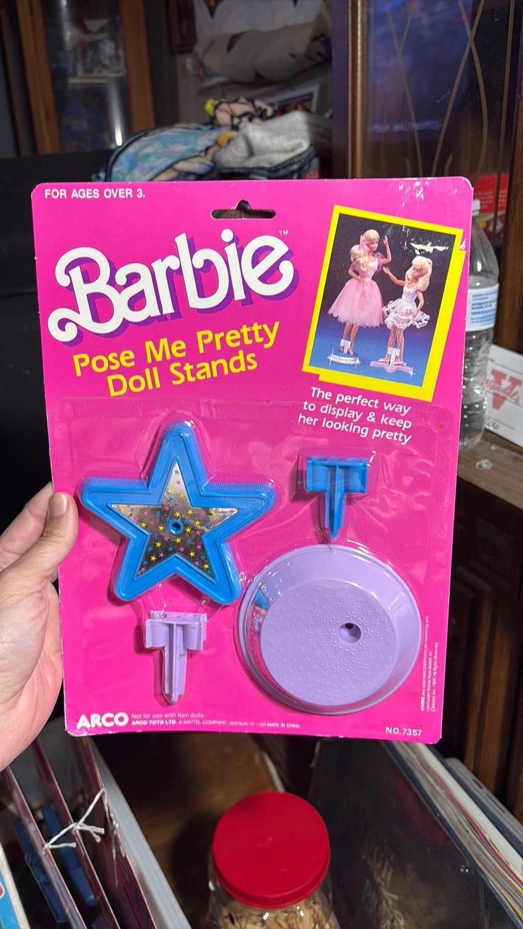 PW- 1989 Barbie Pose Me Pretty Doll Stands, NRFP, #7357 vintage  Mattel