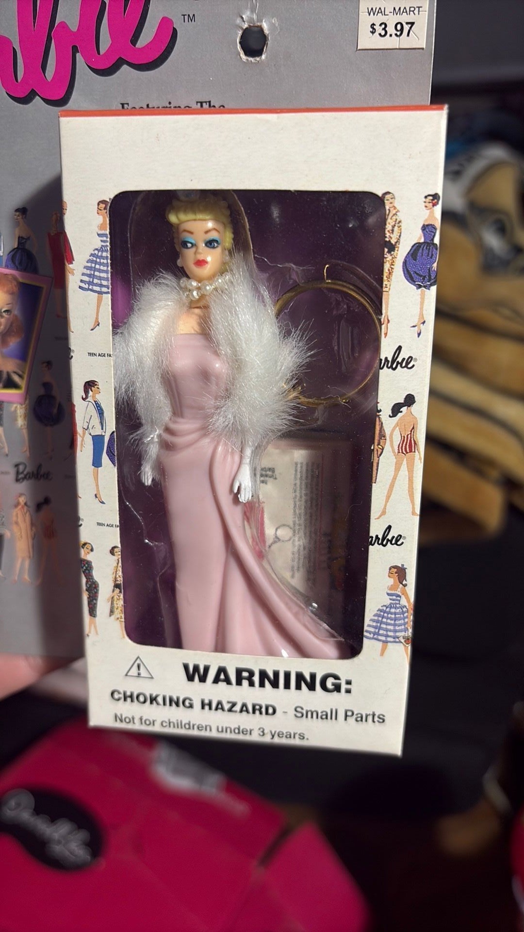 PR2- 1996 Mattel Barbie Figure Keychain - Enchanted Evening Barbie Doll