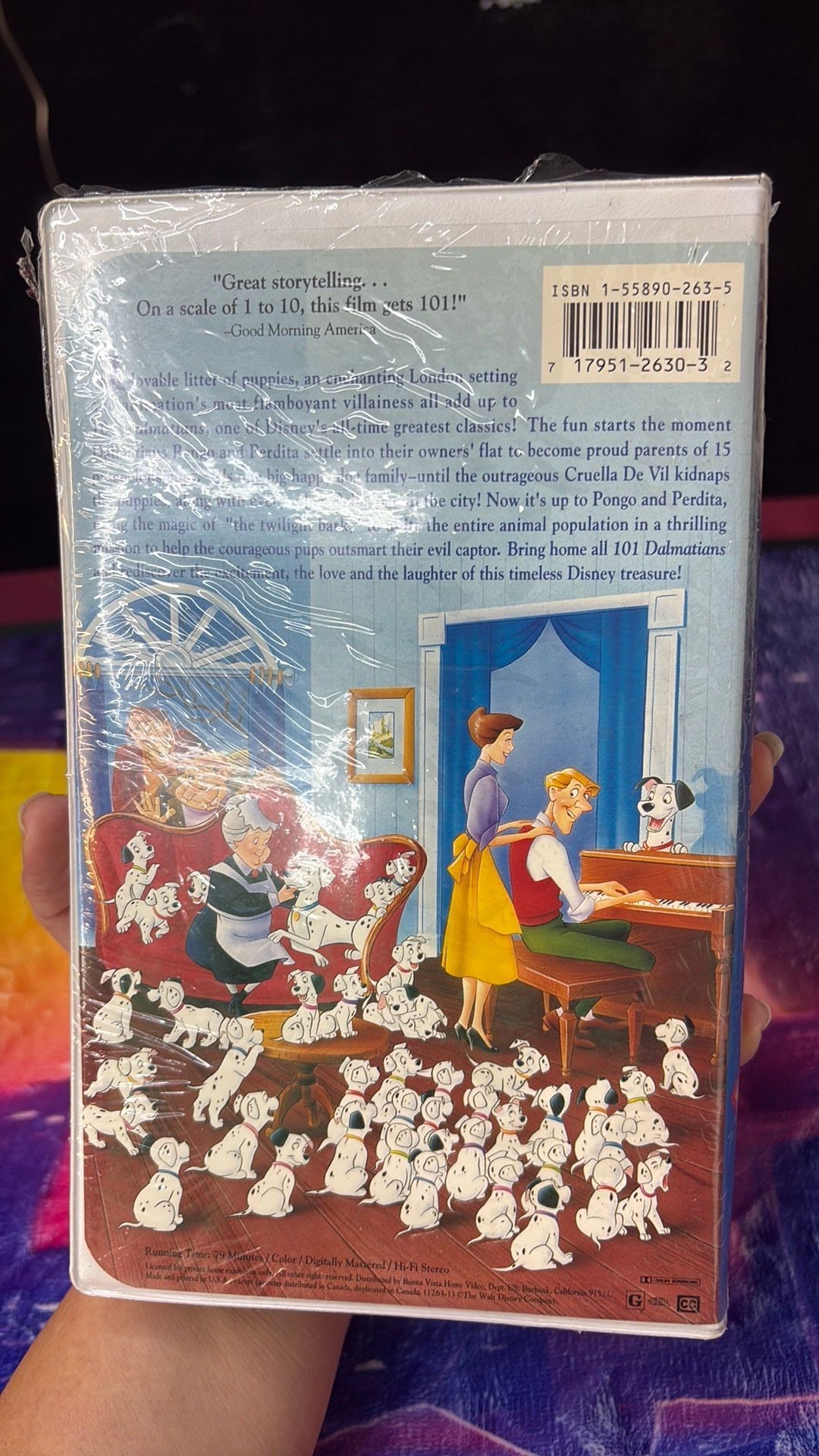 Walt Disney’s 101 Dalmatians (VHS, 1992) Black Diamond 'The Classics' New Sealed but seal is ripped