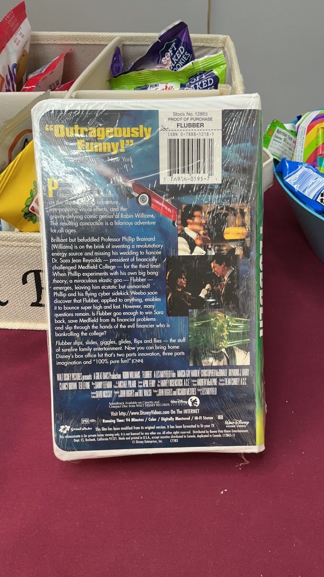 "Flubber" VHS Video (Disney), Clamshell, Robin Williams - partially Sealed