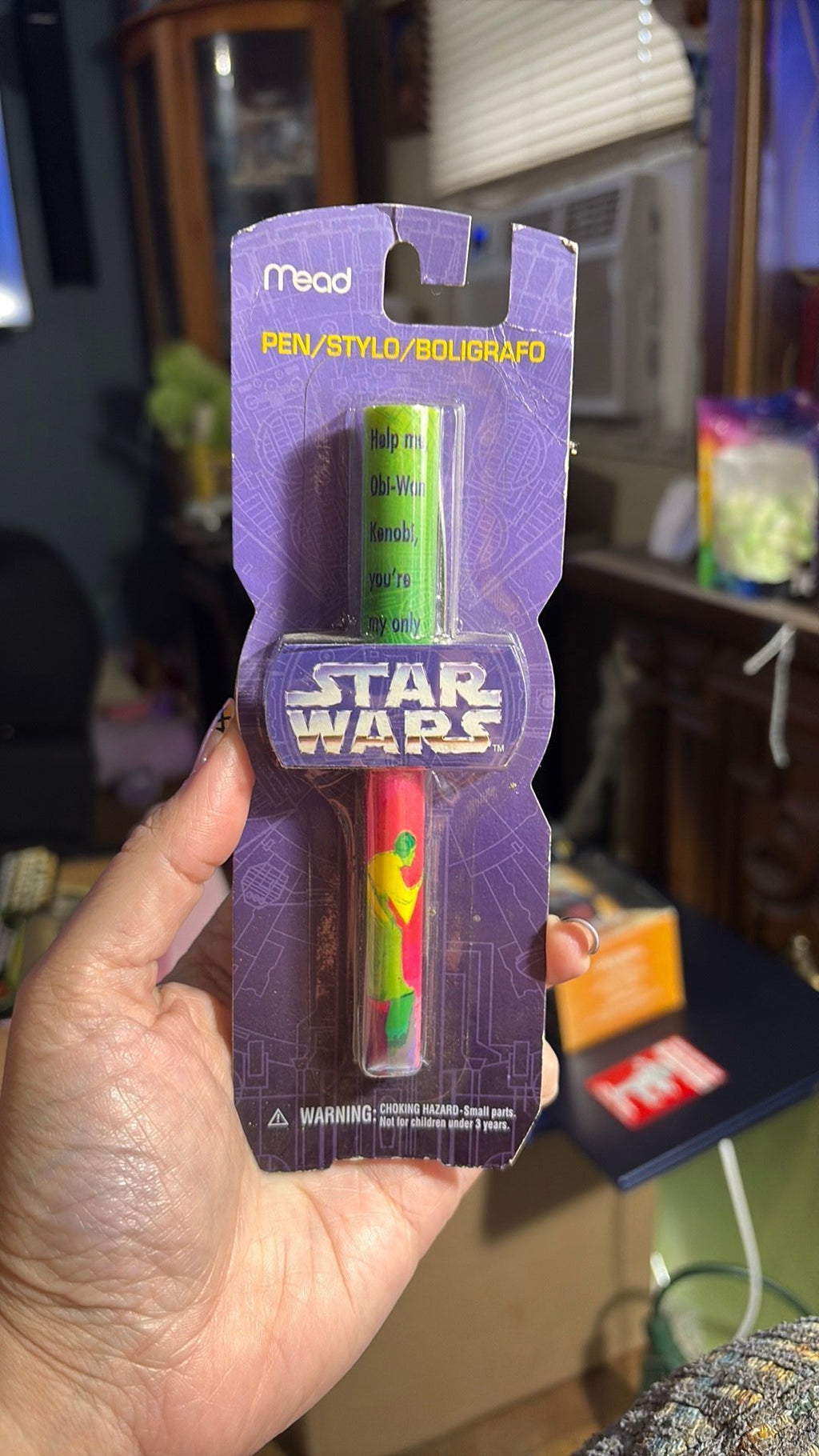 Mead Star Wars Writing Pen 1996 Sealed Princess Leia w/quote Non-Toxic Ink