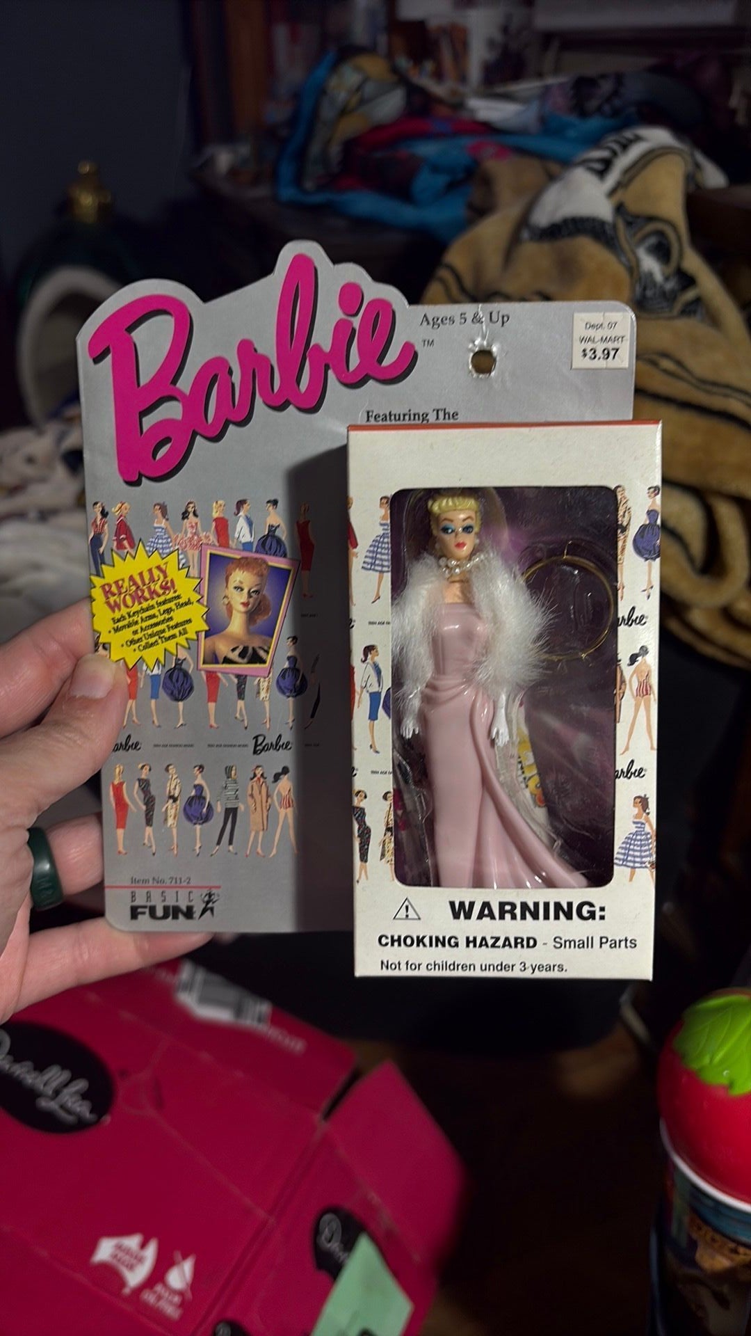 PR2- 1996 Mattel Barbie Figure Keychain - Enchanted Evening Barbie Doll
