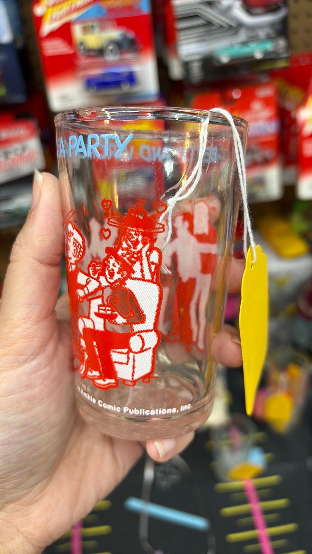 Vintage Archie's Comics 1973 Jelly Juice  Glass "Betty & Veronica Give a Party"