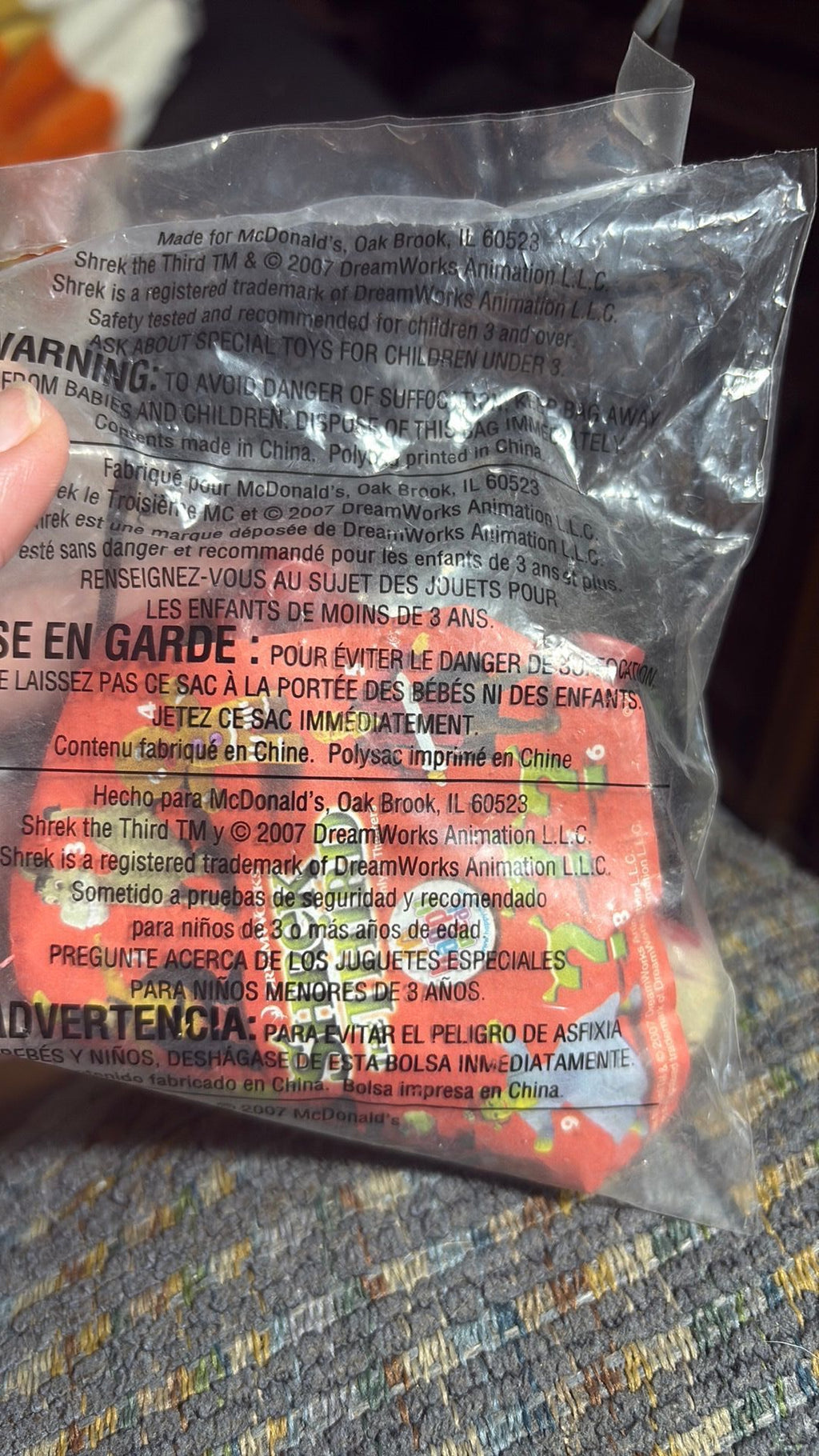 9C- 2007 Shrek The Third McDonalds Happy Meal Toy #10 Dronkey NIP Animated - see photos