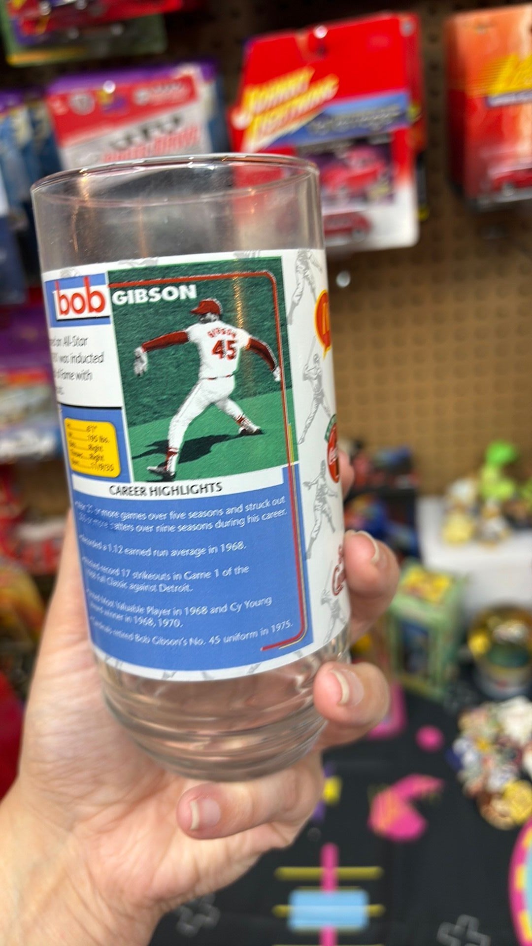 St Louis Cardinals 1998 Bob Gibson McDonalds Legendary Players Collector Glass