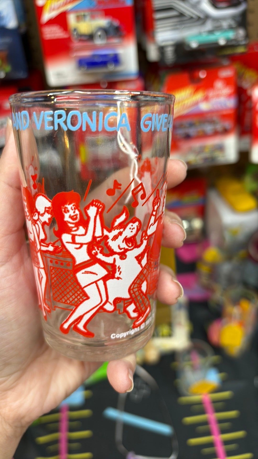 Vintage Archie's Comics 1973 Jelly Juice  Glass "Betty & Veronica Give a Party"