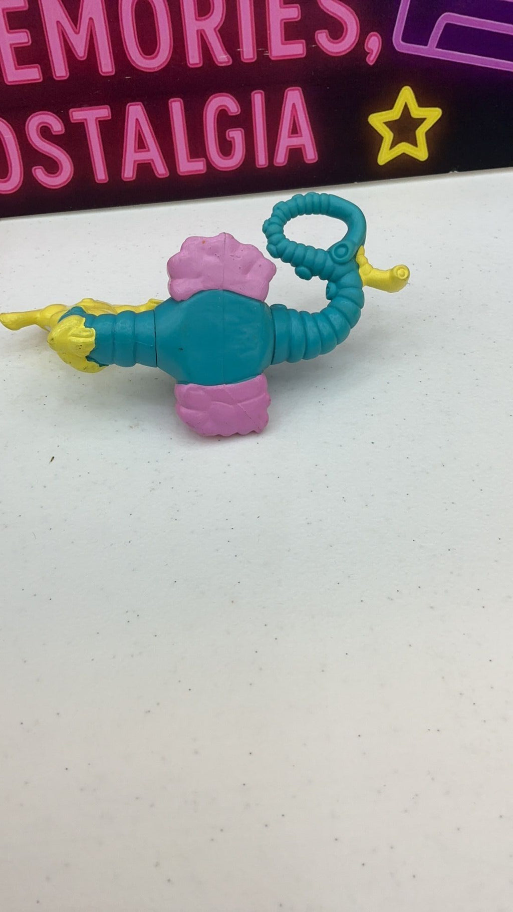 11B- Vintage Current Inc. Blue/Yellow/Pink Interchangeable Swamp Monster PVC Toy 80s