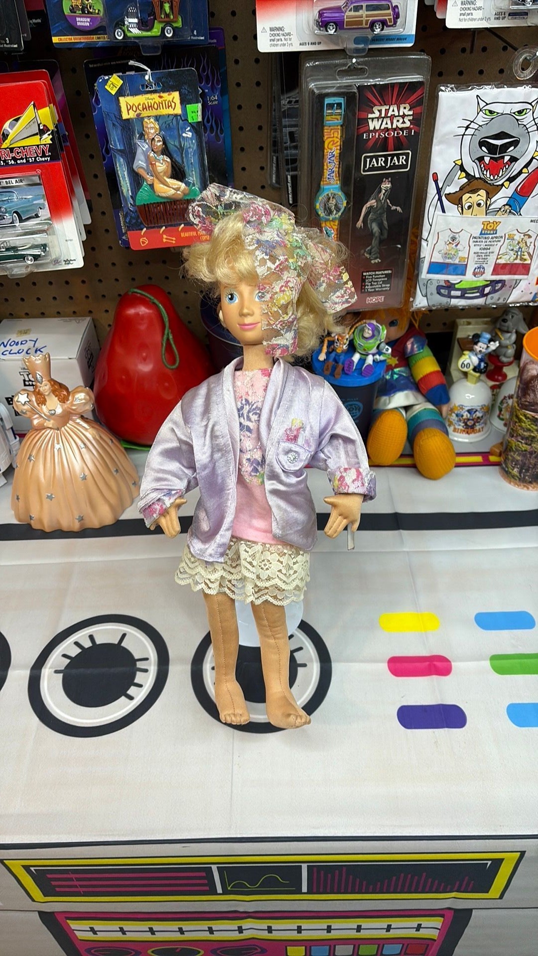 Mattel Hot Looks Doll 18" Fashion Mimi Blonde 1986 Bendable Soft Cloth Vtg 1980s