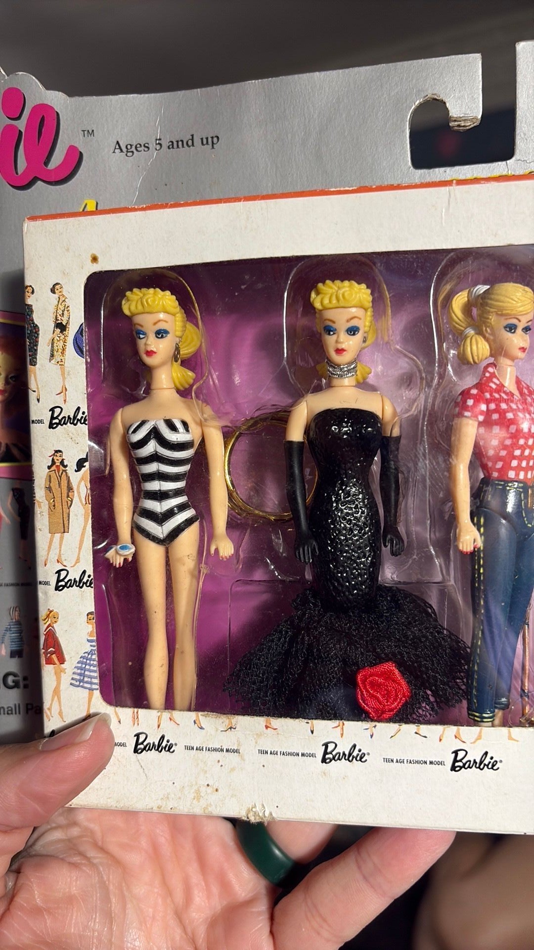 S2- 1996 Barbie Set of 4 Keychains NIB Original Barbie, Picinic Barbie, Poodle Parade