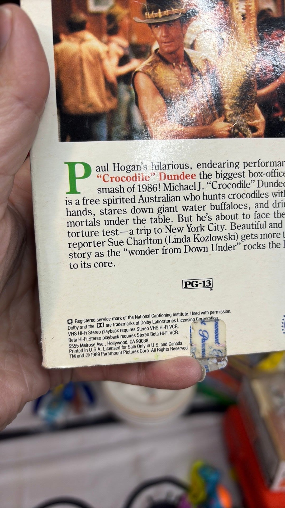 Crocodile Dundee (VHS) Paul Hogan Linda Kozlowski Mark Blum Tested Good