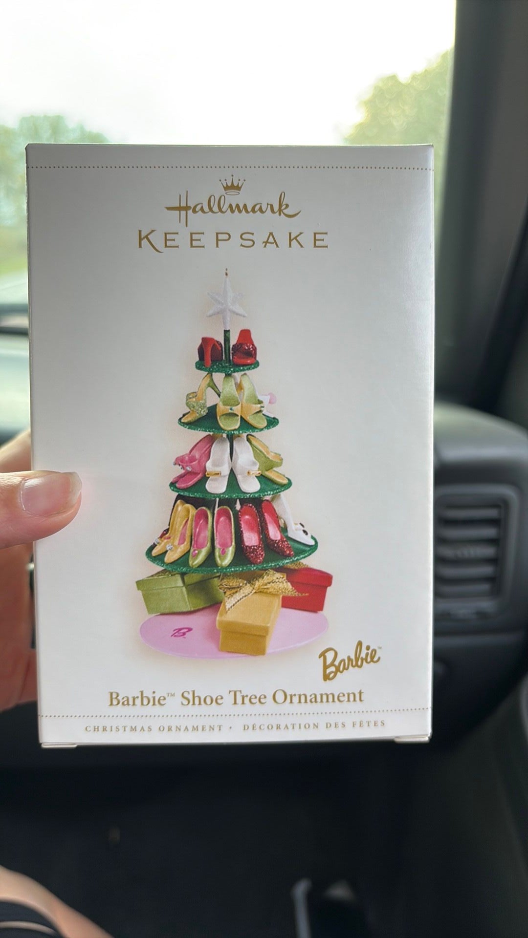 S3/14B- Hallmark Ornament Barbie Shoe Tree 2006 Layered Shelves Spin NEW Stand or Hang