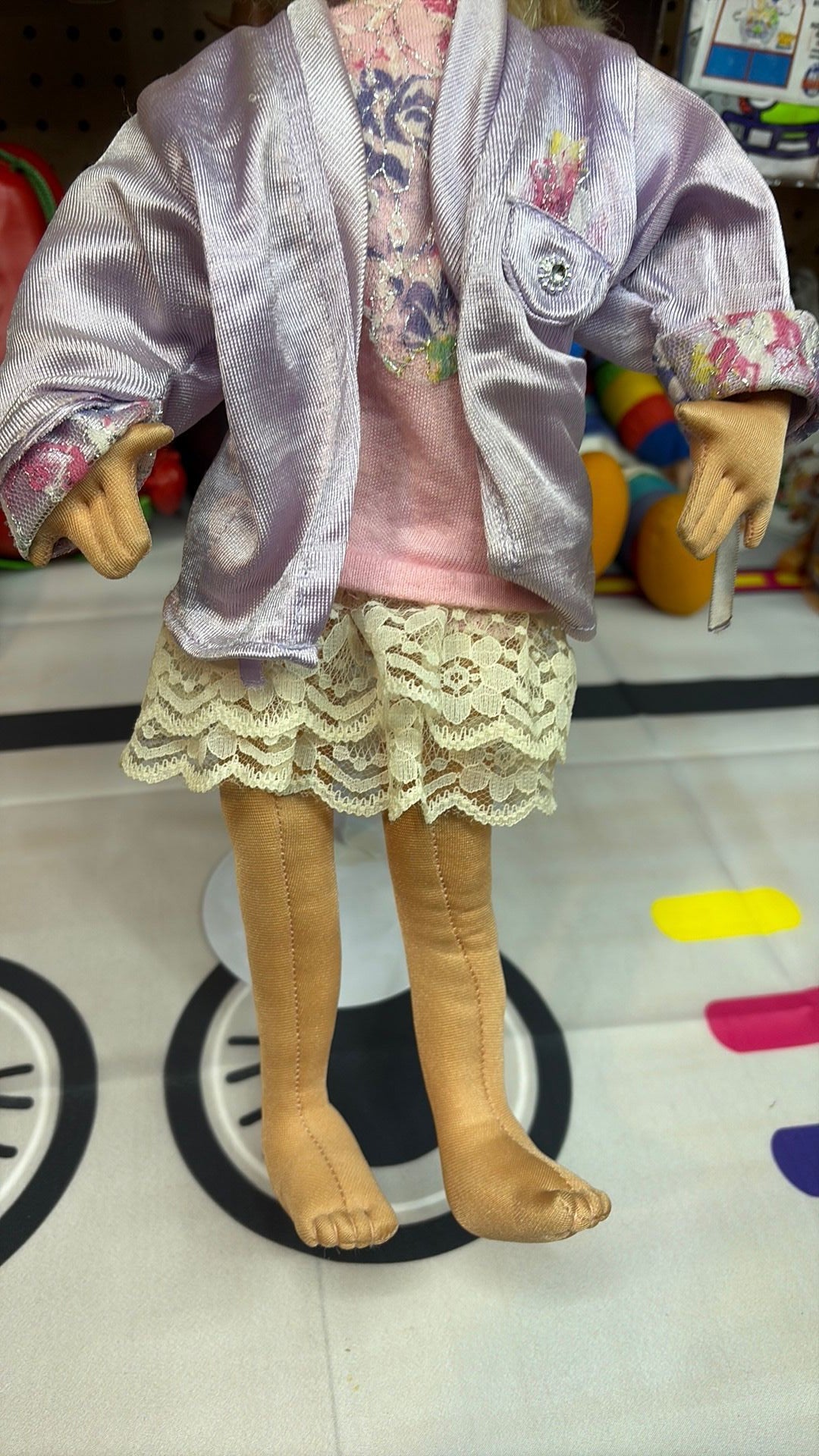 Mattel Hot Looks Doll 18" Fashion Mimi Blonde 1986 Bendable Soft Cloth Vtg 1980s